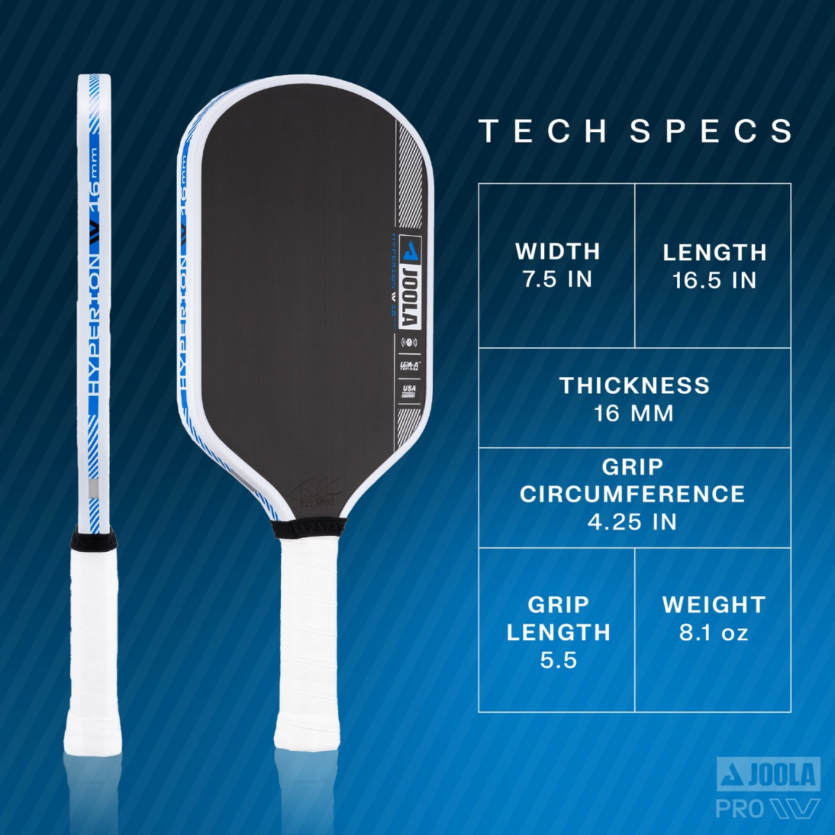 Kit Raquete de Pickleball JOOLA Ben Johns Hyperion Pro IV + Fita de Proteção de Borda