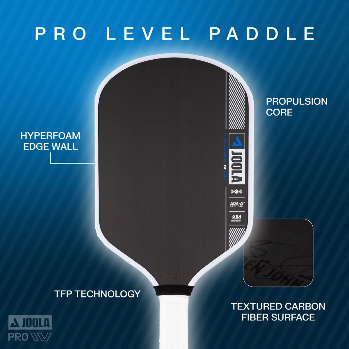Kit Raquete de Pickleball JOOLA Ben Johns Hyperion Pro IV + Fita de Proteção de Borda