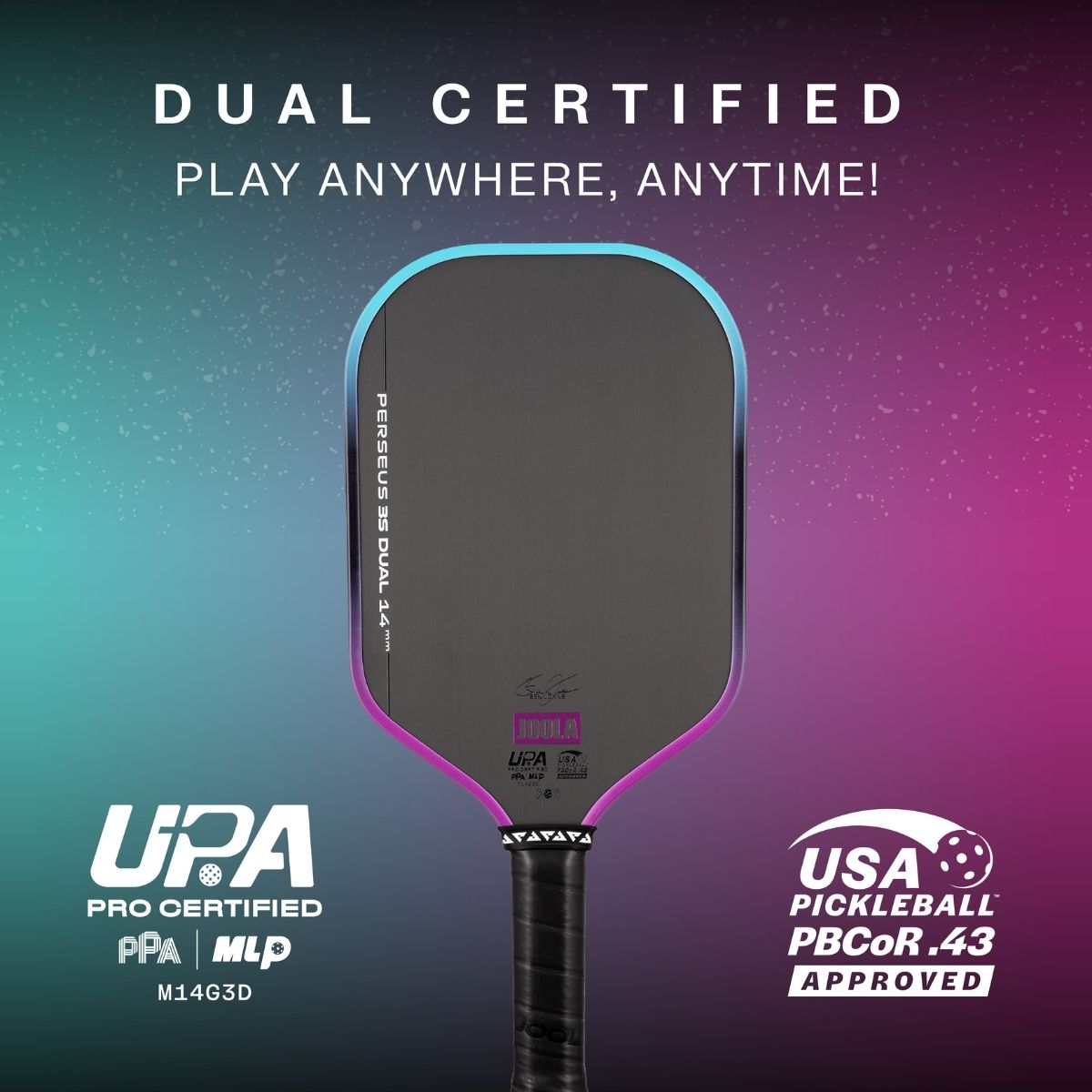 JOOLA Brazil - JOOLA Perseus 3S Dual Pickleball Racket