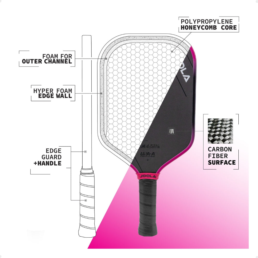 Kit Raquete de Pickleball JOOLA Tyson McGuffin Magnus 3S + Grip JOOLA Black